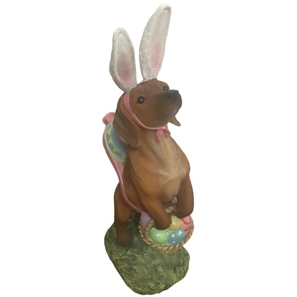 (SOLD)Dachshund With Bunny Ears Statue Figure Ready for ABSOLUTE cuteness - Picture 4 of 6